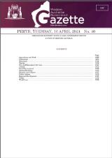 Thumbnail - Western Australian government gazette.