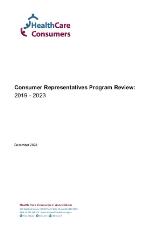 Thumbnail - Consumer Representatives Program Review: 2019-2023.