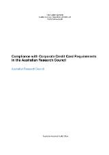 Thumbnail - Compliance with corporate credit card requirements in the Australian Research Council : Australian Research Council