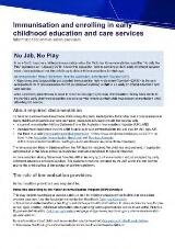 Thumbnail - Immunisation and enrolling in early childhood education and care services : information for immunisation providers.