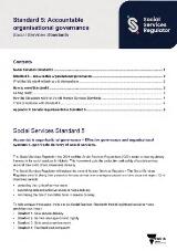 Thumbnail - Standard 5 : accountable organisational governance : Social Services Standards.