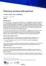 Thumbnail - Pharmacy services self-audit tool : immunisation site readiness : fact sheet.