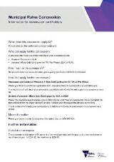 Thumbnail - Municipal rates concession : information for concession card holders.