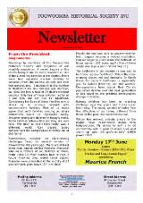 Thumbnail - Toowoomba Historical Society Inc newsletter