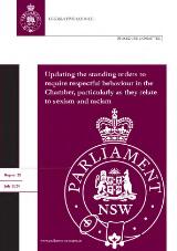 Thumbnail - Updating the standing orders to require respectful behaviour in the Chamber, particularly as they relate to sexism and racism.