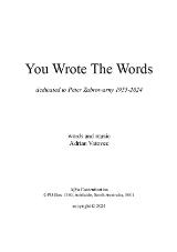Thumbnail - You wrote the words : dedicated to Peter Zabrowarny 1955-2024