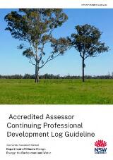 Thumbnail - Accredited assessor Continuing Professional Development log guideline : biodiversity assessment method.