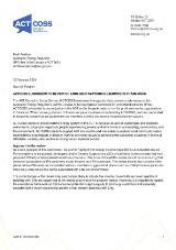 Thumbnail - ACTCOSS submission to review of embedded networks exemptions framework.