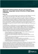 Thumbnail - Department of Environment, Science and Innovation response : independent review of the End of Waste (EOW) framework.