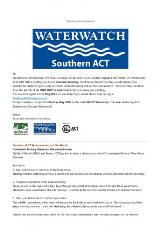 Thumbnail - Southern ACT Waterwatch Bulletin.