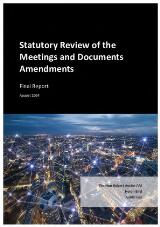 Thumbnail - Statutory review of the meetings and documents amendments : final report