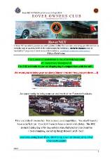 Thumbnail - RoverNET : the weekly e-newsletter of the Rover Owners Club Inc. N.S.W. & A.C.T.