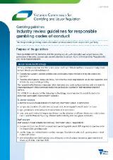 Thumbnail - Industry review guidelines for responsible gambling codes of conduct : The Responsible gambling codes of conduct (codes) aim to foster responsible gambling.