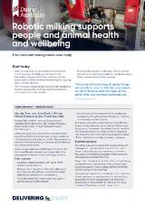 Thumbnail - Robotic milking supports people and animal health and wellbeing :  environmental management case study.