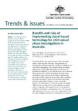 Thumbnail - Benefits and risks of implementing cloud-based technology for child sexual abuse investigations in Australia