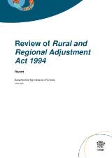 Thumbnail - Review of Rural and Regional Adjustment Act 1994 : report