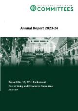Thumbnail - Cost of Living and Economics Committee: Report No. 13, 57th Parliament-Annual Report 2023-24.