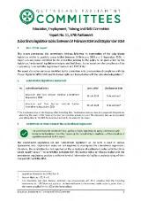 Thumbnail - Subordinate legislation tabled between 14 February 2024 and 3 September 2024.