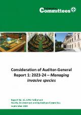 Thumbnail - Consideration of Auditor-General Report 1: 2023-24 - Managing invasive species
