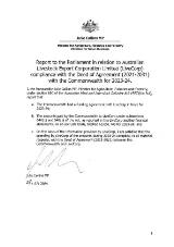Thumbnail - Report to the Parliament in relation to Australian Livestock Export Corporation Limited (LiveCorp) compliance with the Deed of Agreement (2021-2031) with the Commonwealth for 2023-24.