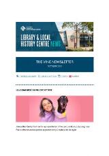 Thumbnail - The Vine Library & Local History Centre e-news : September 2019.