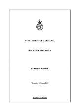 Thumbnail - House of Assembly report of debates.