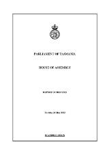 Thumbnail - House of Assembly report of debates.