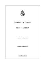 Thumbnail - House of Assembly report of debates.