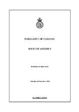 Thumbnail - House of Assembly report of debates.