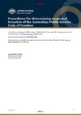 Thumbnail - Procedures for determining suspected breaches of the Australian Public Service Code of Conduct