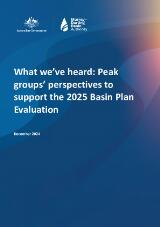 Thumbnail - What we’ve heard : peak group perspectives to support the 2025 Basin Plan Evaluation