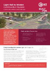 Thumbnail - Light rail to Woden construction update : monthly look-ahead.