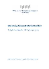 Thumbnail - Minimising personal information held : Strategies to mitigate the risk of privacy breaches. No. 1, Report to the Queensland Legislative Assembly for 2024-25 Office of the Information Commissioner Queensland