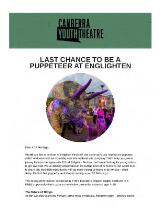 Thumbnail - Canberra Youth Theatre E newsletter.