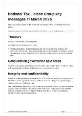 Thumbnail - National Tax Liaison Group key messages.