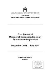 Thumbnail - First Report of Ministerial Correspondence on Subordinate Legislation : December 2008 – July 2011.