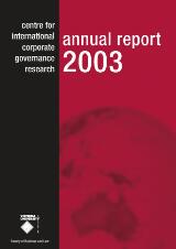 Thumbnail - Centre for International Corporate Governance Research annual report 2003