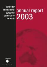 Thumbnail - Centre for International Corporate Governance Research annual report 2003.