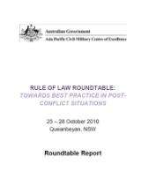 Thumbnail - Rule of law roundtable : towards best practice in post-conflict situations : roundtable report.