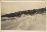 Thumbnail - Snow covered road and snow fences, during winter in the Snowy Mountains region, 1932 [picture]