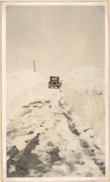 Thumbnail - Snow drift at about 19 miles, in the Snowy Mountains Region, 1933 [picture]