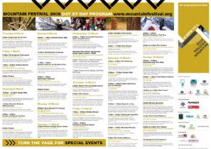 Mountain Festival program by day.