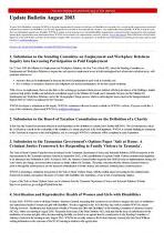 Women With Disabilities Australia (WWDA) update report.