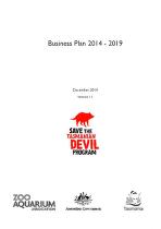Save the Tasmanian Devil Program : business plan.