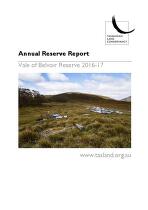 Annual reserve report : Vale of Belvoir Reserve