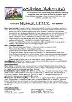 Wellbeing Club 13 : newsletter.