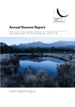 Annual reserve report : Gordonvale WHA Reserve