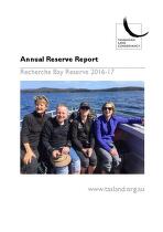 Annual reserve report : Recherche Bay Reserve