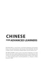 Chinese for Advanced Learners : language, society and culture