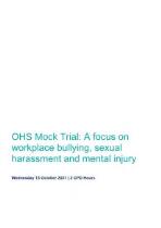 OHS mock trial : a focus on workplace bullying, sexual harassment and mental injury
